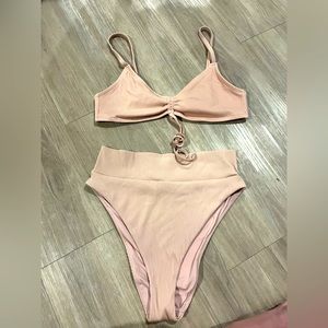 Light pink aerie ribbed bikini